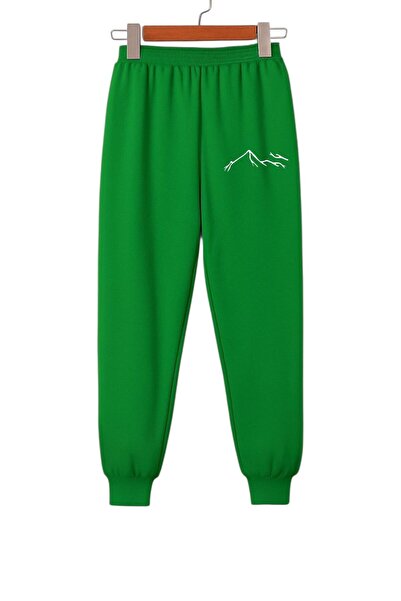 BENROMA بنطلون رياضي للأطفال مطبوع عليه جبال للجنسين