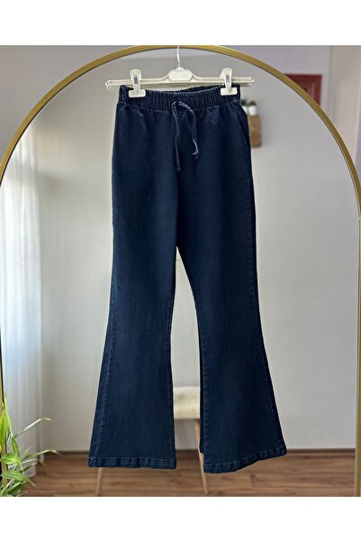 MODA ASRA BELİ LASTİKLİ İSPANYOL PAÇA KOT PANTOLON 5001