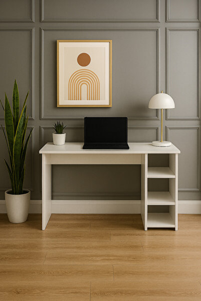 258 MoLife Kitaplıklı Çalışma Masası Dexa - Beyaz