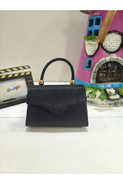 ikosga Silvery Black Stylish Evening Dress Box Bag