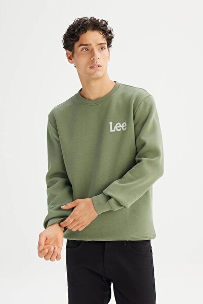 Lee Crew Neck Green Men's Sweatshirt L2520365904 Green Sweatshirt