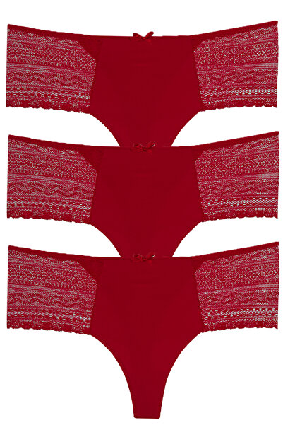 Vanilya Secret Dantel Lazer Tanga 3'Lü Paket