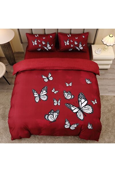 CumparaMisim Double bed linen, FINET, 5D Digital Print with Butterflies - Identical to the picture, With ELASTIC, 4 pieces