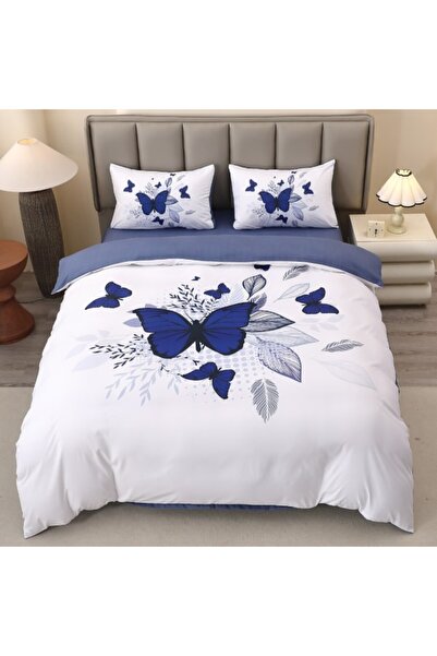 CumparaMisim Double bed linen, FINET, 5D Digital Print with Butterflies - Identical to the picture, With ELASTIC, 4 pieces