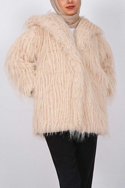 moda caddesi Faux Long Fur Coat