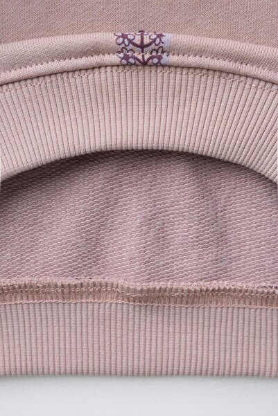 Magu Girls' Cotton Lilac Floral Pattern Sweatshirt and Leggings Set – Comfortable Casual Style