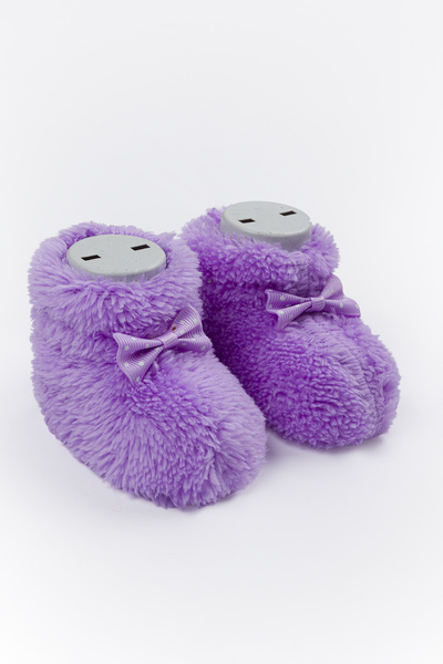 Lui Baby Baby Booties Plush 0/6 Months with Bow
