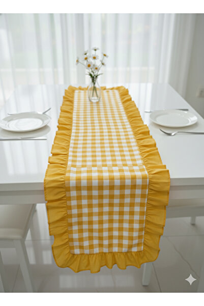 LILYUM Fırfır Detaylı Pötikare Runner 40x110 cm