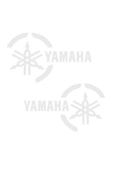 Oracal Set of 2 decorative stickers, for car, motorcycle, Yamaha, left and right, 15cm, white