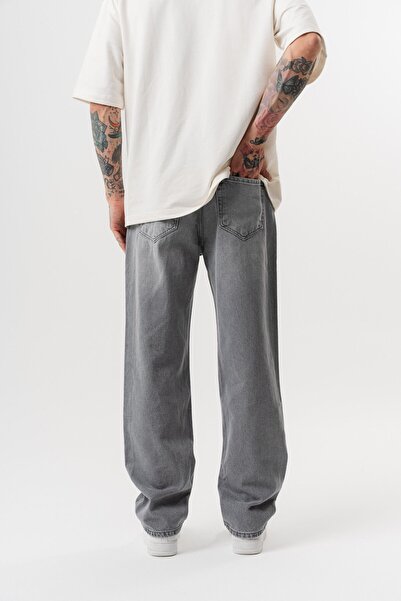 Respire Men's Washed Baggy Pants Light Gray