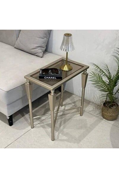 LAMST Champagne Serving Table - Brown Glass