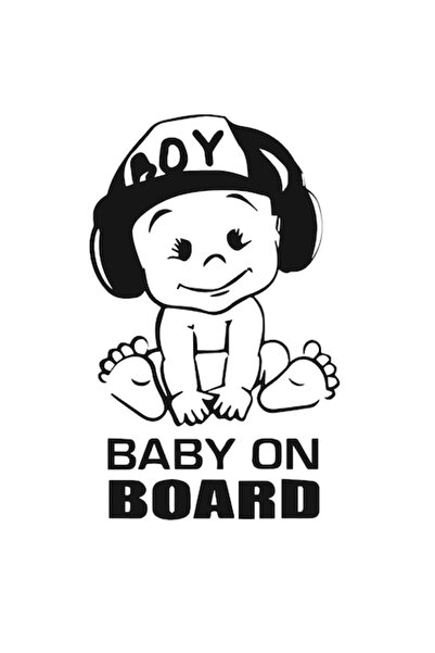Oracal 651 Sticker Baby On Board, Boy, 15cm, black