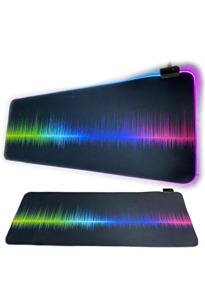 AyrStore 80X30CM Büyük Boy XXL Ritim Desenli Mousepad Rgb LED Işıklı Gaming G...