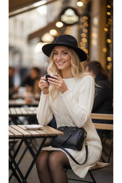 bohostyle Knitted Winter Dress, Short-Medium mini midi