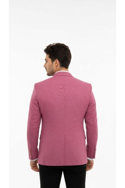 Plus Scorpion Dusty Rose Men's Slim Fit Single Button Blazer Jacket – Lined, Stylish, and Modern Fit
