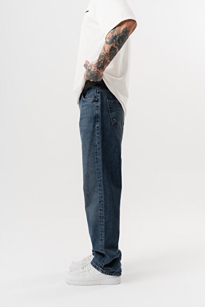 Respire Men's Washed Baggy Pants Tint Light Blue