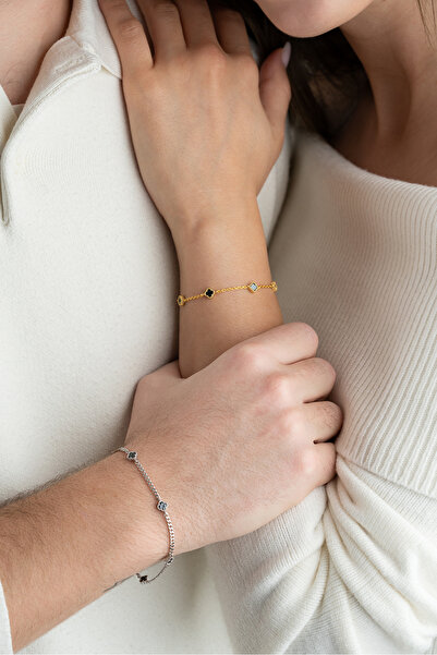 Silvano Jewelry 925 Ayar Gümüş Çift Yonca Bileklik