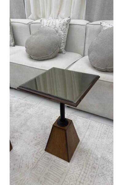 LAMST Serving table with black glass top