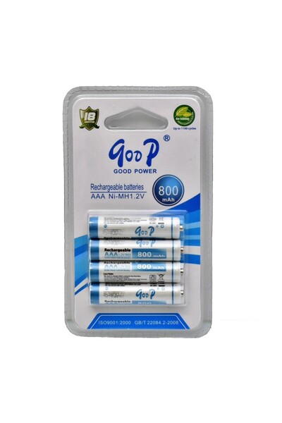 ElectroAZ Set de 4 baterii GoodD R3 AAA, 800mAh, Ni-Mh