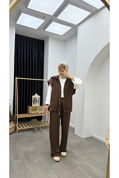 Minharir Set de două piese cu vestă pentru femei - Confortabil, casual, set d...