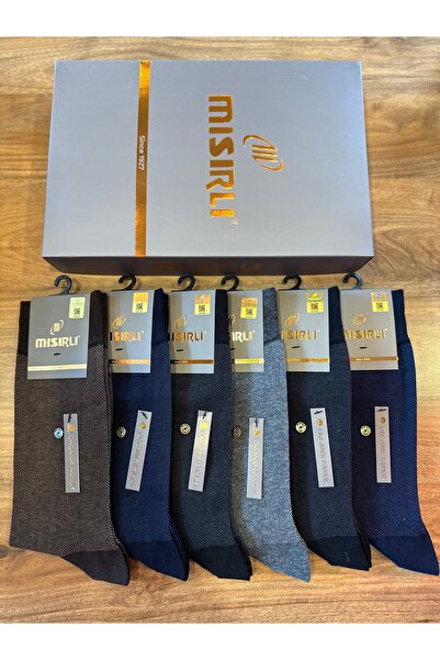 Mısırlı Men's Organic Cotton Jacquard Stitch-Free Comfortable Socks 6-Pack