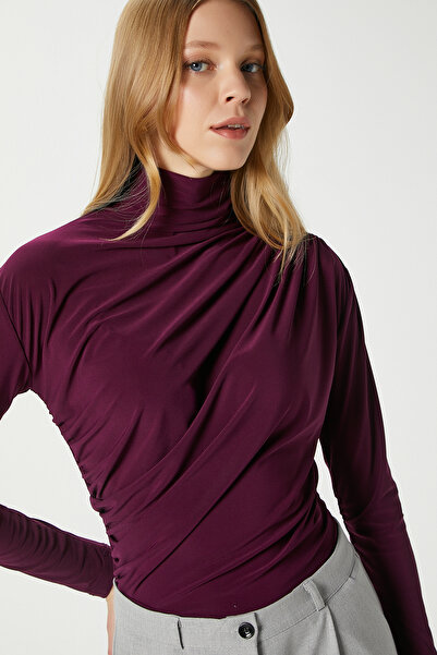 Ritnice Women's Moon Gathered Plum Sandy Blouse