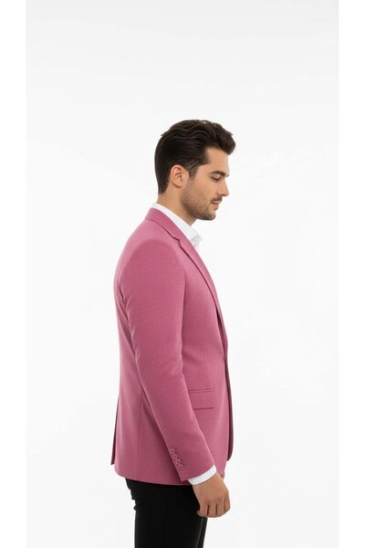 Plus Scorpion Dusty Rose Men's Slim Fit Single Button Blazer Jacket – Lined, Stylish, and Modern Fit