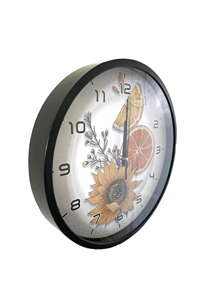 OEM Decorative wall clock, Living room wall clock, kitchen, Silent, Orange model, Black, 30x30x4