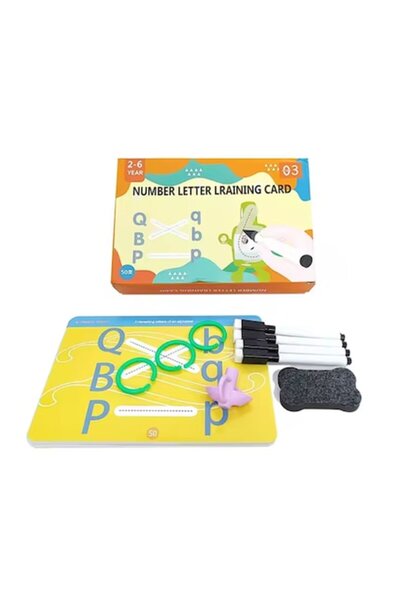 TEONA CONCEPT Tracing activity book for children - Montessori toy with 26 reusable cards (52 pages)