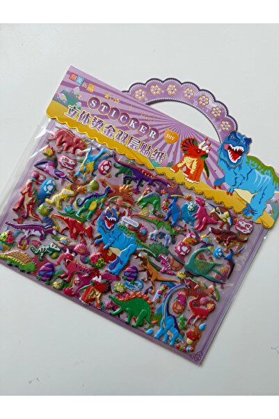 Bumelo Çantalı 2 sayfa Dinazor Özel 3D Kabartmalıı Sticker