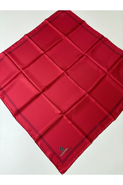 Vissona Exlusive Textured Light Burgundy Solid Color Tivil Silk Scarf-60441-8-Kvs0827