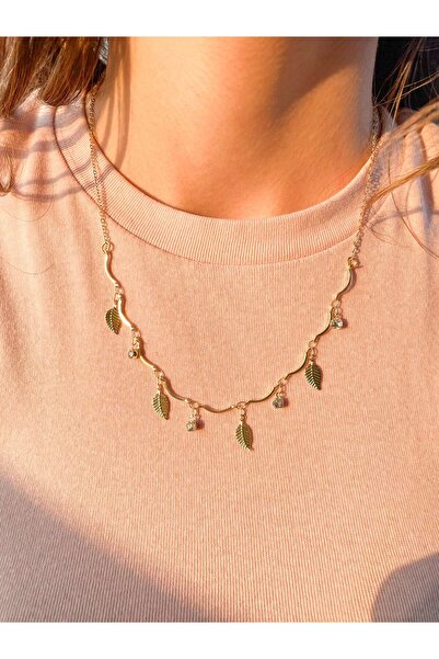 Daynav Kalpli Charm Kolye Çoklu Sallantılı Altın Rengi Boncuk Detaylı Romantik