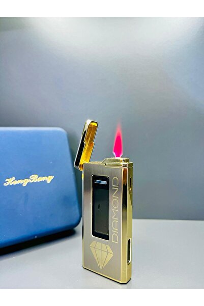 doğan hediyelik Pilli Ateşleme Kırmızı Alevli Gazlı Rüzgara Dayanıklı Lüks Çakmak