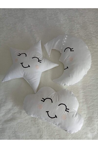 Wenaris Baby Kids Room Decorative Pillow Cloud Pillow, Star Pillow and Moon Pillow 3 Pieces