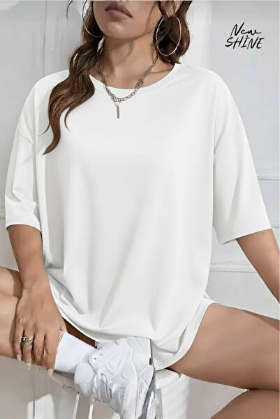 New Shine Безпринтна оверсайз унісекс футболка
