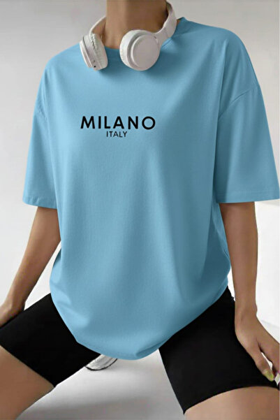 New Shine Μιλάνο Ιταλία με τύπωμα oversized Μπλουζάκι