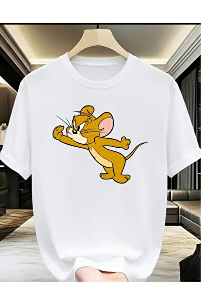 New Shine تي شيرت جيري مطبوع كبير الحجم