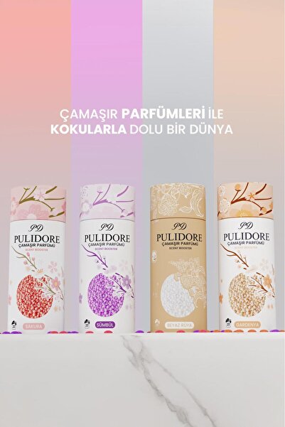 Granül Çamaşır Parfümü & Çamaşır Yumuşatıcı ( SAKURA-GARDENYA-SÜMBÜL-BEYAZ RÜYA ) 210 gr X 4 Lü