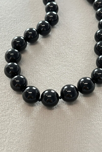 Glaren Siyah Top Kadın Choker Kolye