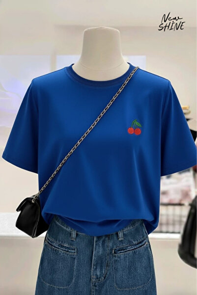 New Shine تي شيرت كبير الحجم بطبعة الكرز
