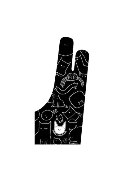 XP-Pen Artist SE Anti-Friction Two-Finger Glove, Cat Print (Ambidextrous)