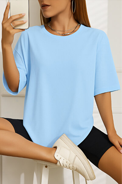 New Shine Neimprimat supradimensionat Unisex tricou