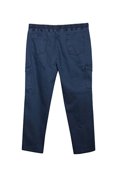 tambattal Winter Cargo Pocket Pack Plus Size Lace-Up Denim Pants