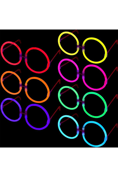 Generic Brand Glow Round Glasses - Glow Party Glasses - Glow Glasses 12 Pcs