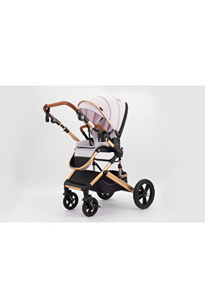 L-Sun 2 in 1 Premium Gold Stroller Q2 Pink, Convertible, reversible, with cover and bag