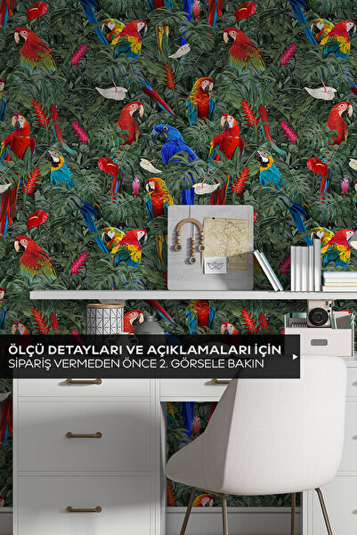 Pluswall Amazon Yağmur Ormanı Kuşları Kendinden Yapışkanlı Duvar Kağıdı, Kuş ...