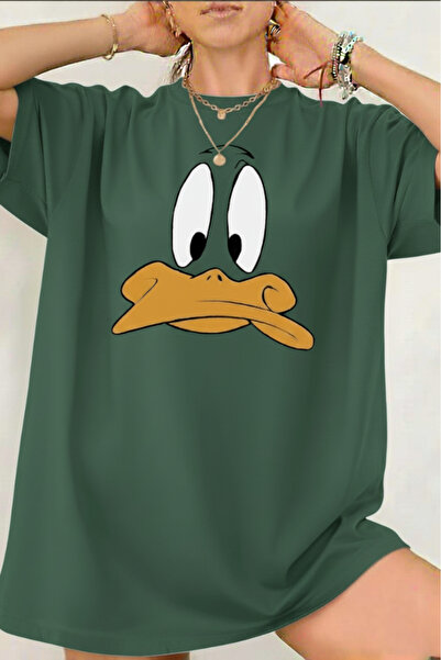 New Shine Rață cu imprimeu supradimensionat tricou