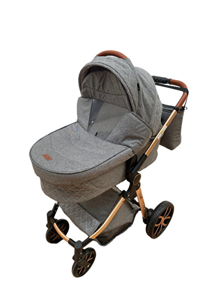 L-Sun 3 in 1 stroller, 3 pieces: carrycot, sport seat and car seat, T6 - gray