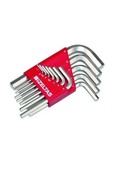 İzeltaş Allen Anahtarı Kısa Boy 12 li (Alyan Kısa Boy Anahtar Takımı)