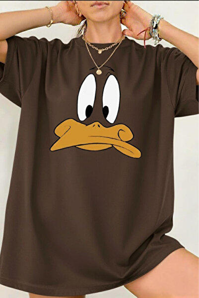 New Shine Оверсайз тениска с принт на патица